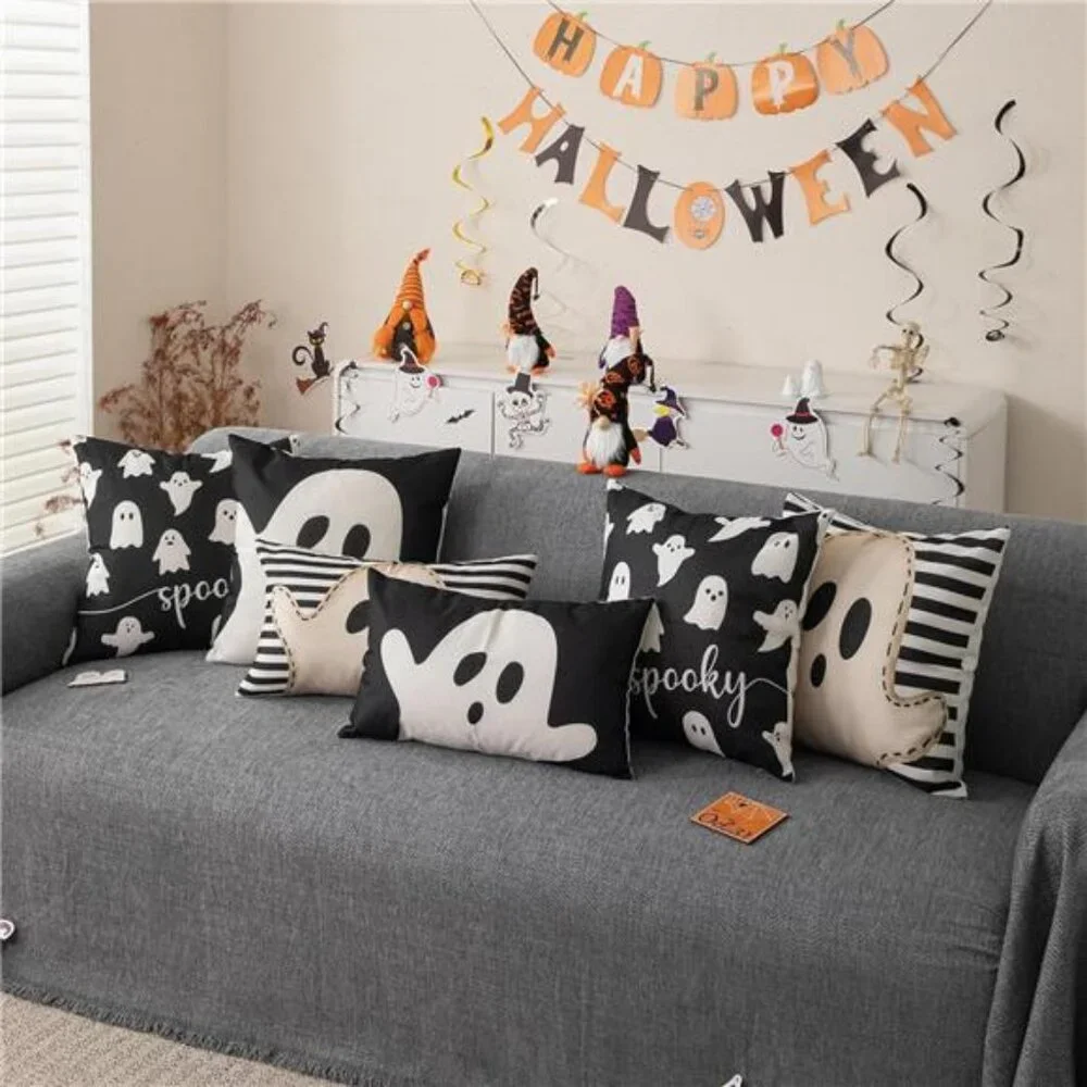 Halloween Pillow Cover 12x20 Ghost Pillow Covers Outdoor Halloween Decorations